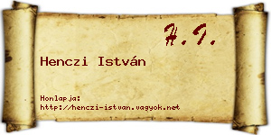 Henczi István névjegykártya